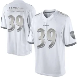 Men's Keondre Jackson Baltimore Ravens No.39 Limited Platinum Jersey - White