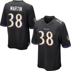 Men's Keyon Martin Baltimore Ravens No.38 Game Jersey - Black