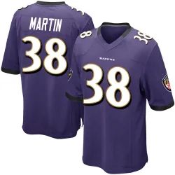 Men's Keyon Martin Baltimore Ravens No.38 Game Team Color Jersey - Purple