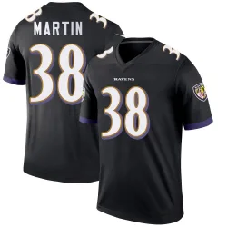Men's Keyon Martin Baltimore Ravens No.38 Legend Jersey - Black