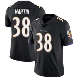 Men's Keyon Martin Baltimore Ravens No.38 Limited Alternate Vapor Untouchable Jersey - Black