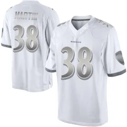 Men's Keyon Martin Baltimore Ravens No.38 Limited Platinum Jersey - White