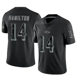 Men's Kyle Hamilton Baltimore Ravens No.14 Limited Reflective Jersey - Black
