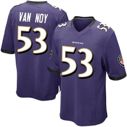 Men's Kyle Van Noy Baltimore Ravens No.53 Game Team Color Jersey - Purple