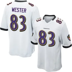 Men's LaJohntay Wester Baltimore Ravens No.83 Game Jersey - White