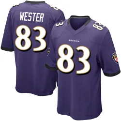 Men's LaJohntay Wester Baltimore Ravens No.83 Game Team Color Jersey - Purple