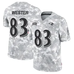 Men's LaJohntay Wester Baltimore Ravens No.83 Limited 2024 Salute to Service Jersey - Arctic Camo