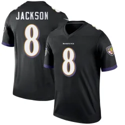 Men's Lamar Jackson Baltimore Ravens No.8 Legend Jersey - Black