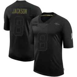 Men's Lamar Jackson Baltimore Ravens No.8 Limited 2020 Salute To Service Jersey - Black