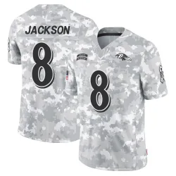 Men's Lamar Jackson Baltimore Ravens No.8 Limited 2024 Salute to Service Jersey - Arctic Camo