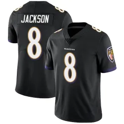 Men's Lamar Jackson Baltimore Ravens No.8 Limited Alternate Vapor Untouchable Jersey - Black