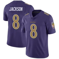 Men's Lamar Jackson Baltimore Ravens No.8 Limited Color Rush Vapor Untouchable Jersey - Purple