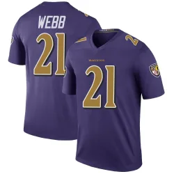 Men's Lardarius Webb Baltimore Ravens No.21 Legend Color Rush Jersey - Purple