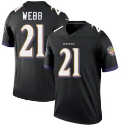 Men's Lardarius Webb Baltimore Ravens No.21 Legend Jersey - Black
