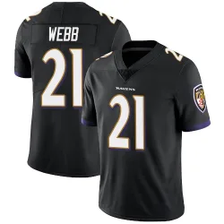 Men's Lardarius Webb Baltimore Ravens No.21 Limited Alternate Vapor Untouchable Jersey - Black