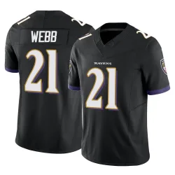 Men's Lardarius Webb Baltimore Ravens No.21 Limited Vapor F.U.S.E. Jersey - Black