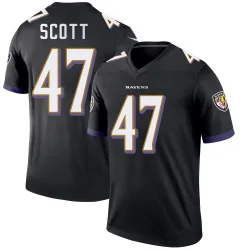 Men's Lucas Scott Baltimore Ravens No.47 Legend Jersey - Black