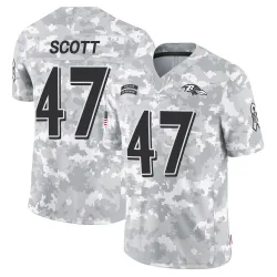 Men's Lucas Scott Baltimore Ravens No.47 Limited 2024 Salute to Service Jersey - Arctic Camo