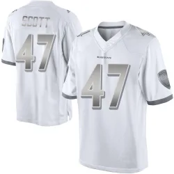 Men's Lucas Scott Baltimore Ravens No.47 Limited Platinum Jersey - White