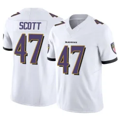 Men's Lucas Scott Baltimore Ravens No.47 Limited Vapor F.U.S.E. Jersey - White