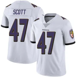 Men's Lucas Scott Baltimore Ravens No.47 Limited Vapor Untouchable Jersey - White