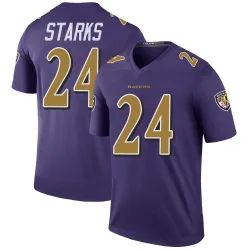 Men's Malaki Starks Baltimore Ravens No.24 Legend Color Rush Jersey - Purple