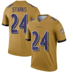 Men's Malaki Starks Baltimore Ravens No.24 Legend Inverted Jersey - Gold