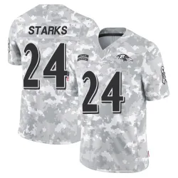 Men's Malaki Starks Baltimore Ravens No.24 Limited 2024 Salute to Service Jersey - Arctic Camo