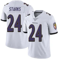 Men's Malaki Starks Baltimore Ravens No.24 Limited Vapor Untouchable Jersey - White