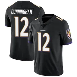 Men's Malik Cunningham Baltimore Ravens No.12 Limited Alternate Vapor Untouchable Jersey - Black