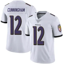 Men's Malik Cunningham Baltimore Ravens No.12 Limited Vapor Untouchable Jersey - White