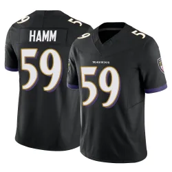 Men's Malik Hamm Baltimore Ravens No.59 Limited Vapor F.U.S.E. Jersey - Black