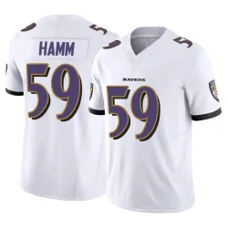 Men's Malik Hamm Baltimore Ravens No.59 Limited Vapor F.U.S.E. Jersey - White