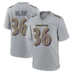 Men's Marcus Major Baltimore Ravens No.36 Game Atmosphere Fashion Jersey - Gray