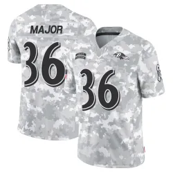 Men's Marcus Major Baltimore Ravens No.36 Limited 2024 Salute to Service Jersey - Arctic Camo