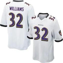 Men's Marcus Williams Baltimore Ravens No.32 Game Jersey - White