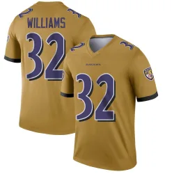 Men's Marcus Williams Baltimore Ravens No.32 Legend Inverted Jersey - Gold