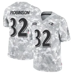Men's Marquise Robinson Baltimore Ravens No.32 Limited 2024 Salute to Service Jersey - Arctic Camo