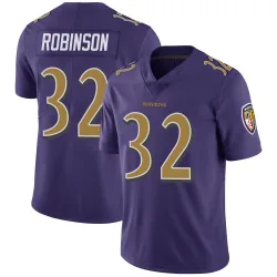 Men's Marquise Robinson Baltimore Ravens No.32 Limited Color Rush Vapor Untouchable Jersey - Purple
