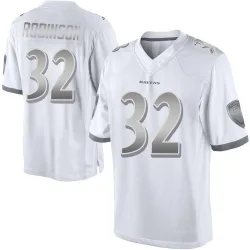 Men's Marquise Robinson Baltimore Ravens No.32 Limited Platinum Jersey - White