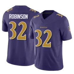 Men's Marquise Robinson Baltimore Ravens No.32 Limited Vapor F.U.S.E. Jersey - Purple