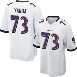 Men's Marshal Yanda Baltimore Ravens No.73 Game Jersey - White