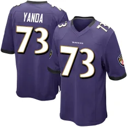 Men's Marshal Yanda Baltimore Ravens No.73 Game Team Color Jersey - Purple