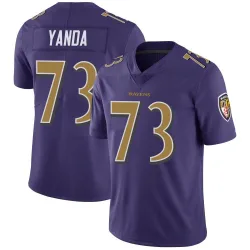 Men's Marshal Yanda Baltimore Ravens No.73 Limited Color Rush Vapor Untouchable Jersey - Purple