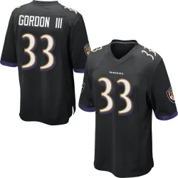 Men's Melvin Gordon III Baltimore Ravens No.33 Game Jersey - Black