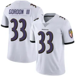 Men's Melvin Gordon III Baltimore Ravens No.33 Limited Vapor Untouchable Jersey - White