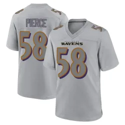 Men's Michael Pierce Baltimore Ravens No.58 Game Atmosphere Fashion Jersey - Gray