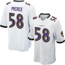Men's Michael Pierce Baltimore Ravens No.58 Game Jersey - White