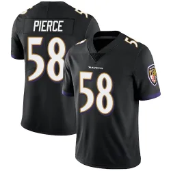 Men's Michael Pierce Baltimore Ravens No.58 Limited Alternate Vapor Untouchable Jersey - Black