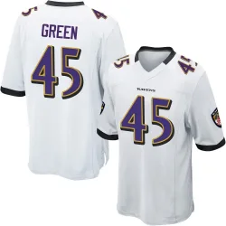Men's Mike Green Baltimore Ravens No.45 Game Jersey - White
